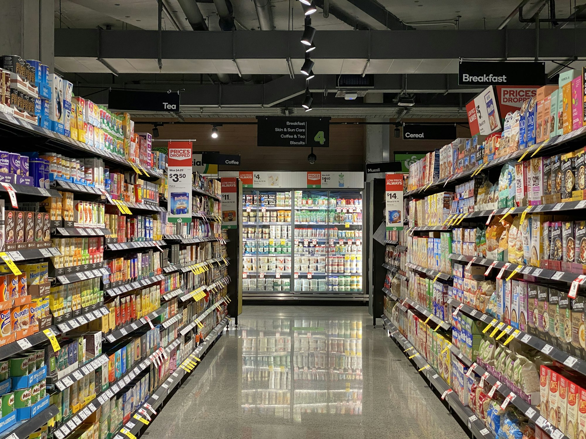 Curated retail shelf with electronics and home goods